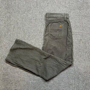 Tory Burch Dark Sage Green Corduroy Straight Leg Pants Women's 28 - 100% Cotton